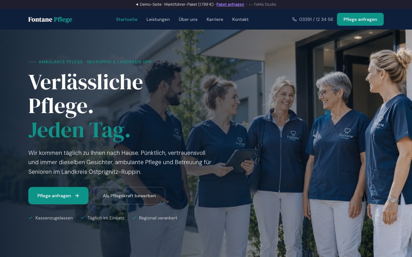 Demo: Marktführer-Website – Fontane Pflege