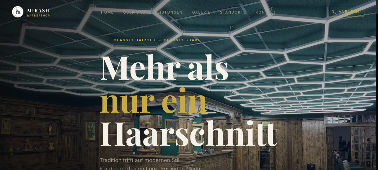 Mirash Barbershop Website